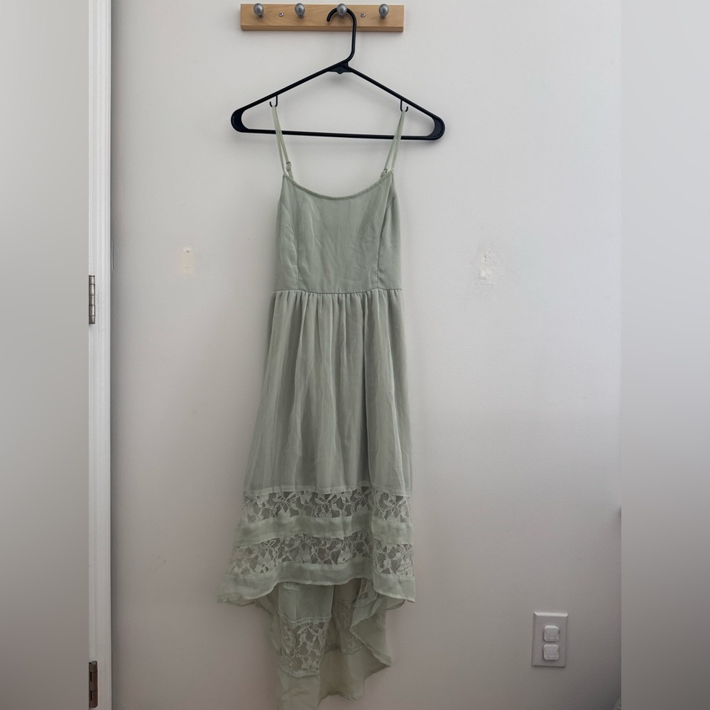 Band of Gypsies sheer (with slip), high-low maxi dress